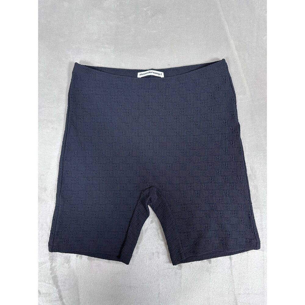 alexanderwang.t NWT Black‎ Logo Bike Shorts All-Over Logo Jacquard Size L